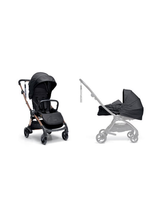 Airo Dusk with Rose Gold Frame Pushchair with Black Newborn Pack image number 1